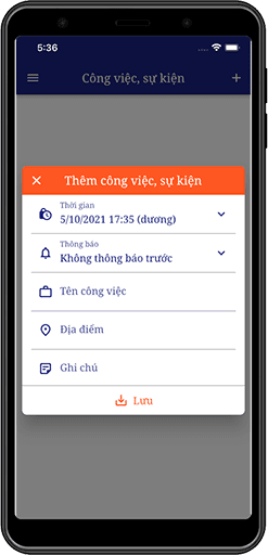 Công việc, sự kiện