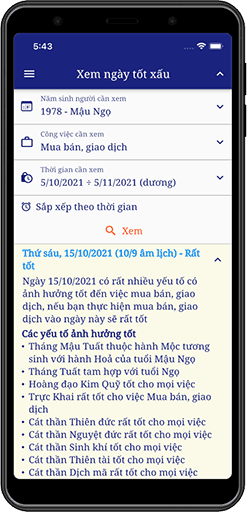 Xem ngày tốt xấu